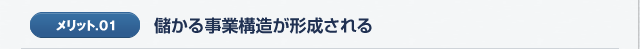 メリット01.儲かる事業構造が形成される